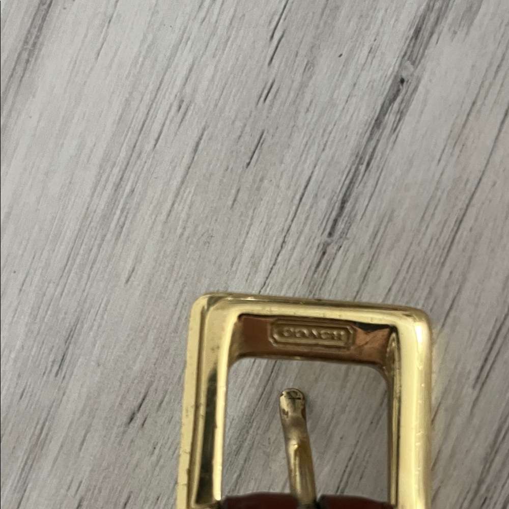 Coach Brown Leather Belt with Gold Buckle - Picture 3 of 11